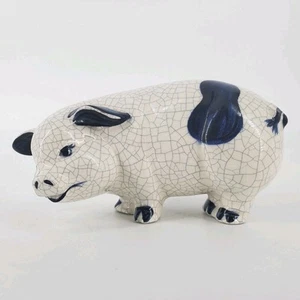 1996 The Potting Shed Pig Resting Figurine USA Dedham Pottery Style - Picture 1 of 8