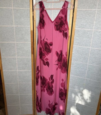 Vestido Vintage Maxi Largo Floral Rosa Hada Informal Vacaciones Verano Talla Grande 16 Foto 1 de 4