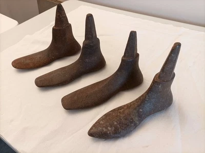 Lot of 4 Cast Iron Shoemaking Feet - Shoemaker Anvils - Image 1 of 4