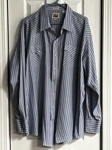 VTG Ely Cattleman Pearl Snap Western Button-up Shirt Men’s Size 4XLT 20.5x37 - Picture 1 of 9