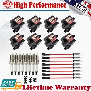 High Performance UF271 Ignition Coil & Spark Plug & Wire for Chevy GMC 4.8L 5.3L - Foto 1 di 15