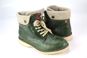 Nobrand Gr.40 Damen Stiefel Stiefeletten Boots Winter Leder Grün F 689 - Bild 1 von 5