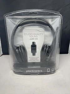 NEW Plantronics Audio 355 Headset Black 3.5mm Multimedia Microphone Headset - Picture 1 of 8