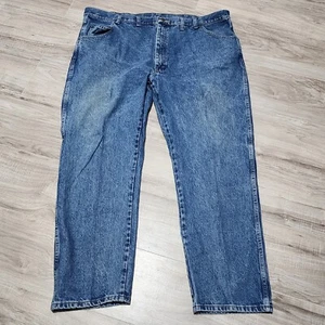 Wrangler Men’s Blue Denim Jeans 46 x 30 Regular Fit 100% Cotton Medium Wash Stra - Picture 1 of 8