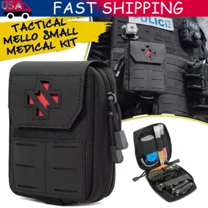 Black Tactical First Aid Kit MOLLE Compatible Emergency Medical Pouch for Rescue - Picture 1 of 13