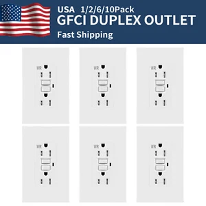 6 Pack 15A GFCI Outlet Receptacle Tamper Resistant ETL Listed, White GFI TR GFCI - Picture 1 of 5