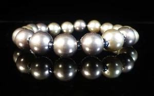 Pearl Bracelet Faux Pearl Stretchable Fashion Accessory Jewellery Ladies Grey - Picture 1 of 1