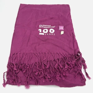 Planned Parenthood *100* Years 72" L Magenta Pashmina Shawl Scarf New & 2 Pins - Picture 1 of 5