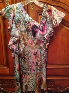 Sara Sara The Collection Girl Size 12 Turquoise  And Pink Dress  - Picture 1 of 9