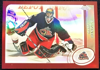 Marc Denis Topps Chrome Refractor card 37, 2002 -03 NHL, Blue Jackets - Image 1 of 2