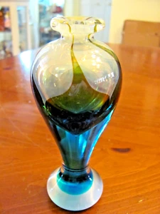 RAINBOW GLASSWORKS DAVID BOUTIN HAND BLOWN GLASS PERFUME BOTTLE SIGNED DATED - Picture 1 of 13