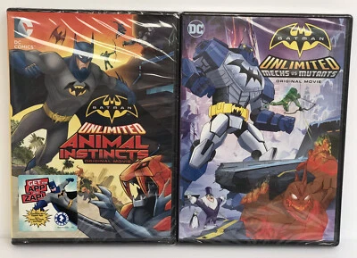 New! 2 DC Batman Unlimited DVDs Animated Movies Animal Instincts & Mechs Mutants - Image 1 of 4