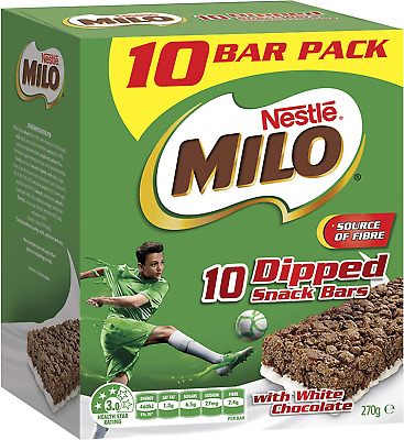 NESTLÉ MILO Snack Bars Dipped With White Chocolate, 10-Pack, 270G • 9.22$