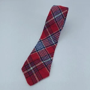 VTG Budweiser Plaid Tie Conor Quin Mens Wool Official Anheuser Busch 60s 70s - Picture 1 of 11