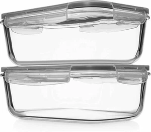Set of 2 63 Oz, Large Glass Food Storage Container with Airtight Lid, Razab - Picture 1 of 8