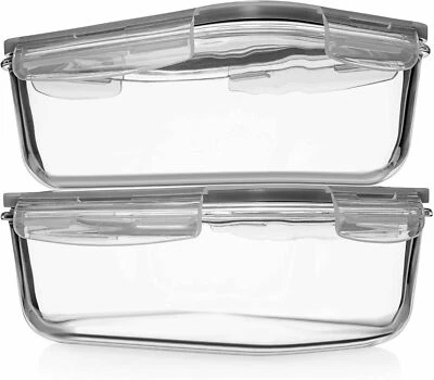 Set of 2 63 Oz, Large Glass Food Storage Container with Airtight Lid,  Razab - Image 1 of 4