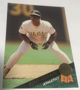 RICKEY HENDERSON #291 Oakland Athletics A's 1993 Leaf Baseball MVP HOF