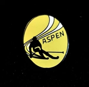 Solapa insignia prendedor de esquí ASPEN COLORADO estación de esquí viaje recuerdo solapa - Imagen 1 de 3