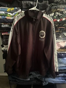 Vintage Y2K 90s Fubu The Collection Black Track Jacket Skater Hip Hop Size XL - Picture 1 of 9