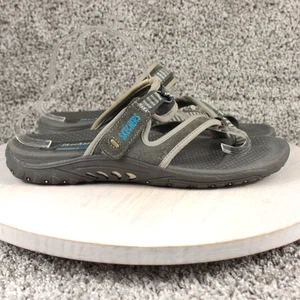 Skechers Reggae Sandalen Damen 10 grau schwarz verstellbare Riemen Outdoor Komfort - Bild 1 von 10