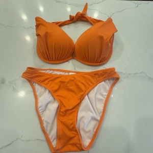 Orange Venus Bikini Push Up Top Sz D Cup & orange Bottoms Sz 6 - Picture 1 of 7