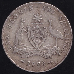 Australia 1928 Un Florín 2/- Jorge V - Fino - Imagen 1 de 3