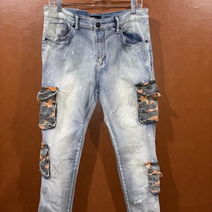 waimea jeans skinny fit 34x34 Men’s Jeans With Cargo Pockets EUC - Picture 1 of 10