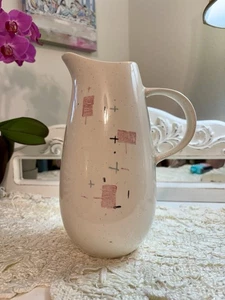 1970s Mid Century Modern Pitcher by Vernon Ware - Tickled Pink Atomic Design - Picture 1 of 8