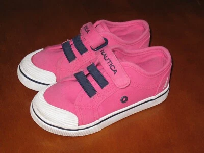 NAUTICA CALLOWAY ДЕВОЧЕК РОЗОВЫЙ СИНИЙ БЕЛЫЙ СКОЛЬЖЕНИЯ НА ТУФЛИ РАЗМЕР 9 М БОЛЬШОЙ - Изображение 1 из 4