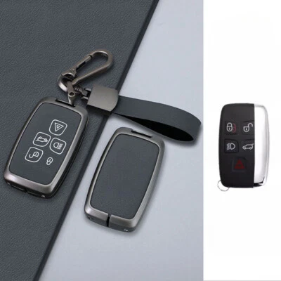 For Land Rover Range Rover For Jaguar XE XF XJ Alloy Leather Car Key Case Cover - Image 1 of 4