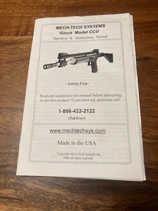 MECH-TECH SYSTEMS MANUAL for GLOCK Model CCU Pistols - Picture 1 of 7