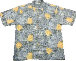 Camisa Tommy Bahama Abotonada Seda Piña Hawaiana Playa Campamento S/S Para Hombres Grande - Imagen 1 de 7