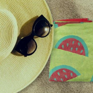 SUMMER MELONS 100% COTTON VELOUR LARGE SUPER SOFT BEACH TOWEL 79x152cm - Picture 1 of 4