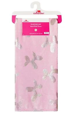 Way to Celebrate Balloon Dogs Valentine's Day Plush Throw Blanket 50" x 60"(NWT) - Image 1 of 4