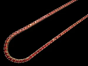 PDJ 4mm Rojo Tenis Cadena Collar Laboratorio Acabado Dorado Simulado ENVÍO RÁPIDO - Imagen 1 de 8