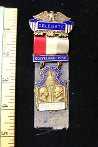 1936 REPUBLICAN NATIONAL CONVENTION "DELEGATE" BADGE - Picture 1 of 3