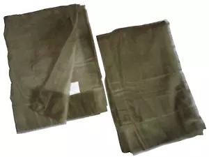 VICTORIA CLASSICS SMOOTH VELVET DARK SAGE GREEN (2) CURTAIN PANELS 52 X 82 - Picture 1 of 5