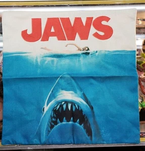 17" x 17" JAWS Canvas Throw Pillow Case with Zipper - Picture 1 of 5