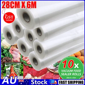 10 Rolls Food Vacuum Sealer Bags Food Storage Saver Heat Seal Cryovac All Sizes - Picture 1 of 13