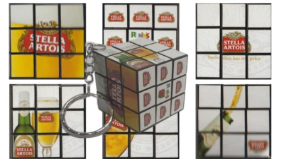 vintage stella artois Rubik's cube of Rubik's brand with beer photos 3x3x3 - Image 1 of 4