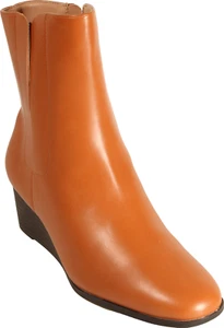 Bota de mujer Journee Collection Kylo tacón de cuña coñac imitación cuero talla 8,5 M - Imagen 1 de 6