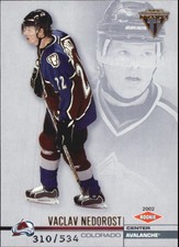 2001-02 (AVALANCHE) Titanium Retail #153 Vaclav Nedorost Rookie Hockey Card /534