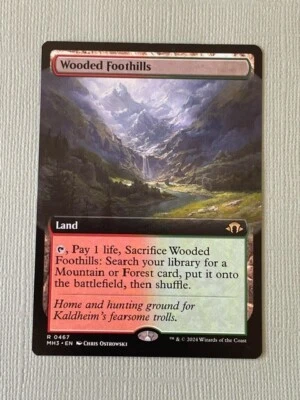 MTG Magic the Gathering Wooded Foothills Modern Horizons 3 Extended Art NM/Mint - Image 1 of 2