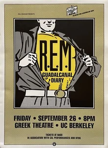 R.E.M. Concert Poster Berkeley 1986 BGP-4 Greek Theatre - Picture 1 of 1