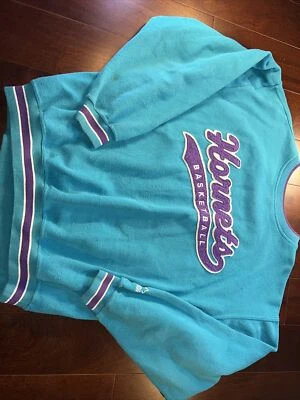 Vtg Charlotte Hornets Starter Crewneck Sweater puffy embroidered script - Image 1 of 4