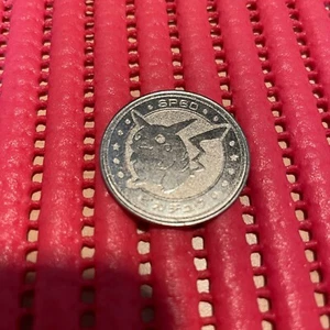 pikachu Pokemon Battle Coin  Metallic Iron Meiji japan japanese old c565 - Picture 1 of 2