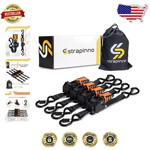 Heavy-Duty Retractable Tie-Downs 1inx6ft - 4-Piece Bundle for Secure Transport - Picture 1 of 8
