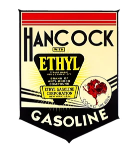FITS VINTAGE HANCOCK ETHYL GASOLINE GAS MOTOR OIL PUMP CAR BUMPER STICKER DECAL - Bild 1 von 1