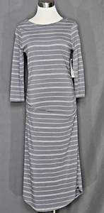 NWT - Althena - Gray and White Stripe Comeback Midi Dress - Size XS - Picture 1 of 4