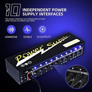 Power Supply for Guitar Effect Pedals 10 Isolated DC Output 9V/12V/18V for Effec - Picture 1 of 8